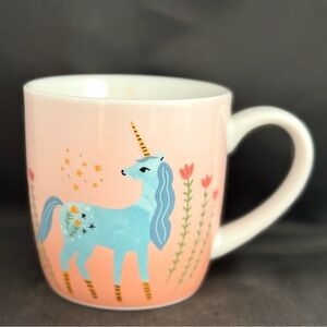 Cute Unicorn Coffee Mug 12 oz Now Designs Teal Pink Green Multicolor New HTF